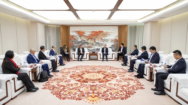 莫鼎革與安哥拉駐華大使內(nèi)圖、Sonangol代表團舉行會談